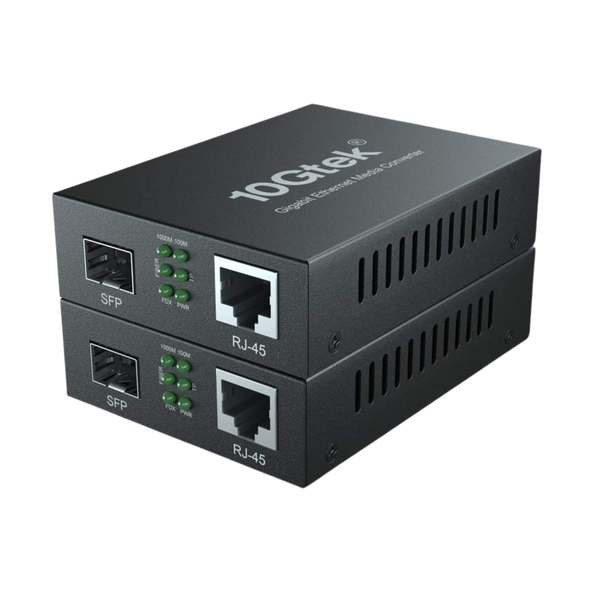 Gigabit Ethernet Fiber Media Converter Open SFP Slot (2 pack)