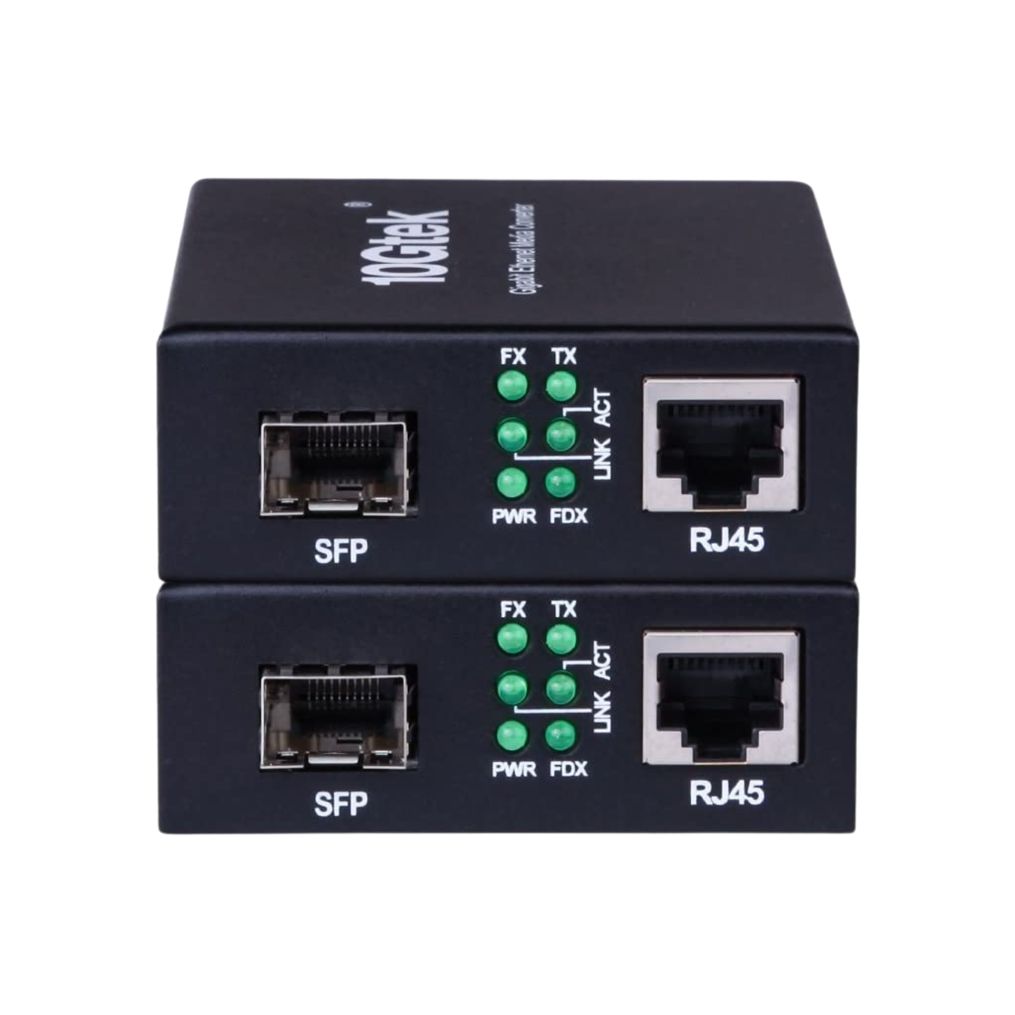 Gigabit Ethernet Fiber Media Converter Open SFP Slot (2 pack)