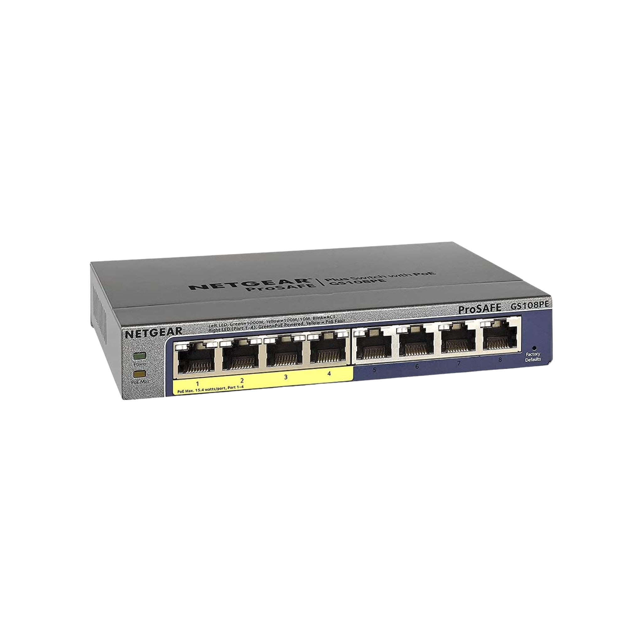 NETGEAR PoE Switch 8 Port Gigabit Ethernet Plus Network Switch (GS108PEv3)
